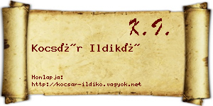 Kocsár Ildikó névjegykártya